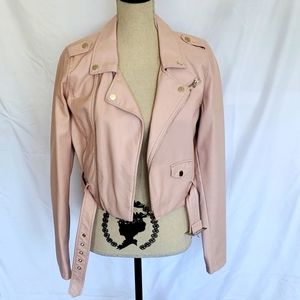 Light pink leather jacket